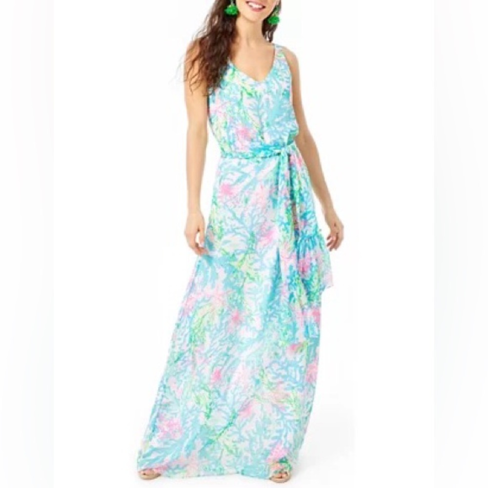 Lilly Pulitzer Lani maxi dress fully lined with sash NWOT